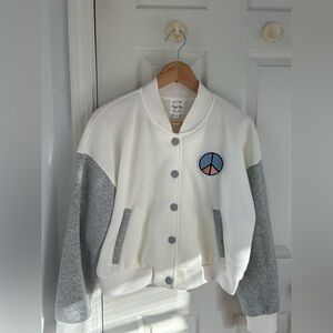 Hippie Rose Off-White Jacket with Light Blue Accent